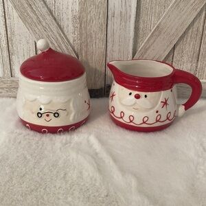 Magenta Home Santa Claus and Mrs. Claus Sugar and Cream Set